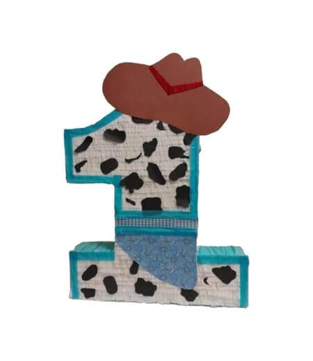 Cow Boy Birthday Number One Shape Pinata – Viva Party
