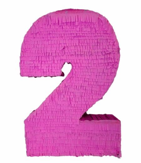 Pink Number Two Shaped Pinata – Viva Party