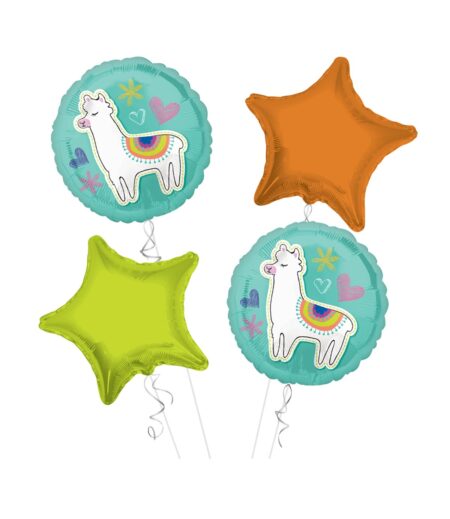 Llama Happy Birthday Balloon Bouquet 4pc