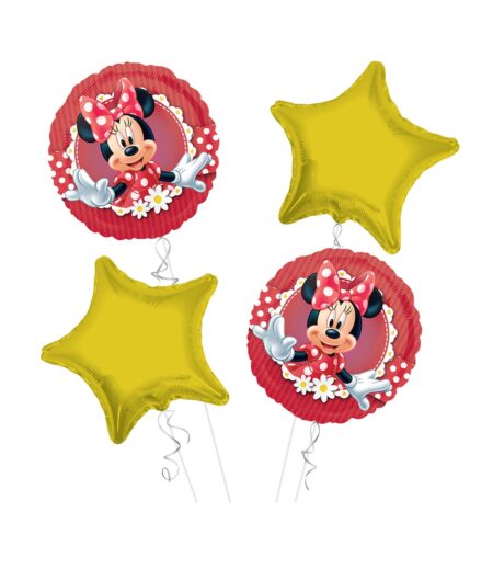 Minnie Mouse Happy Birthday Balloon Bouquet 4pc