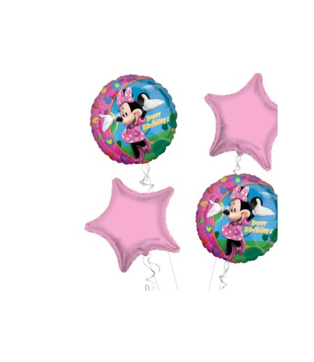 Minnie Mouse Happy Birthday Balloon Bouquet 4pc