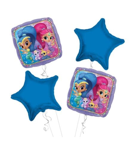 Shimmer & Shine Happy Birthday Balloon Bouquet 4pc – Viva Party