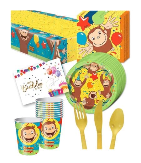 Curious George Deluxe Birthday Party Package for 8 Guests | Viva Party