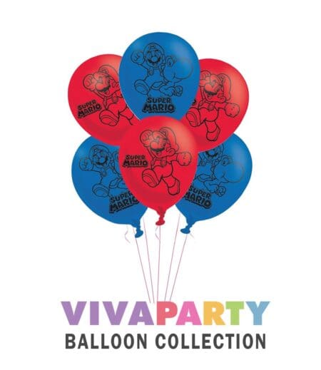 Super Mario Bros. Brothers Latex Balloon Bouquet 12 Inch, Pack of 6 – Viva Party