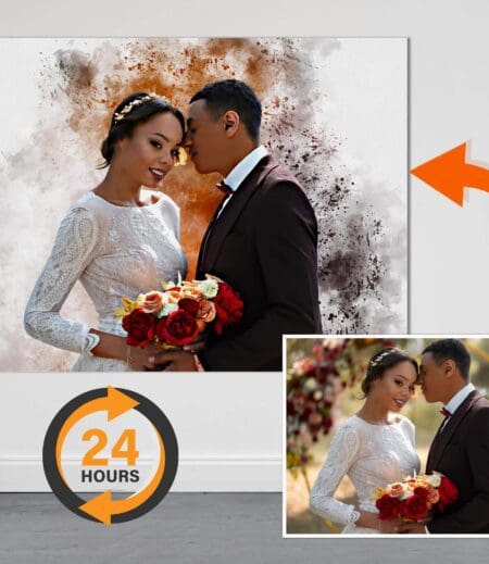 Watercolor Photo Wedding Portrait, Graduation Portrait Custom Digital Painting, Personalized Gift , Portrait from photo, Photo Gifts – Viva Party