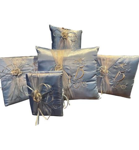 Light Blue and Silver Quinceanera Pillow Set