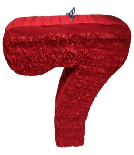 Handmade Red Number 7 Piñata | Custom Party Decoration – Viva Party