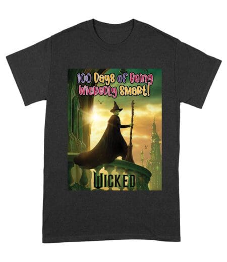 100 Days of Being Wickedly Smart T-Shirt - Fun Wicked School Design for Students and Teachers Unisex Adult – Viva Party