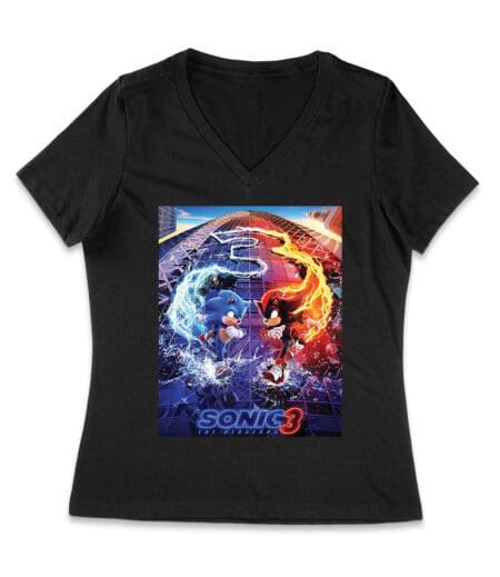 Sonic the Hedgehog Adventure T-Shirt - Dynamic Fast-Paced Design for Gamers and Animation Fans Women Jersey V-Neck – Viva Party