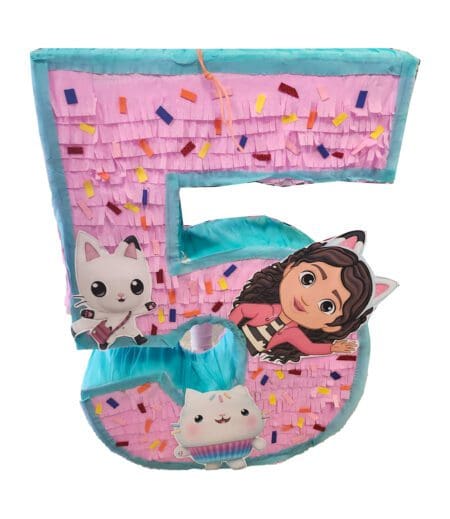 Gabby Doll House Pinata, 3 Feet Large Number Five Shaped Pinata – Viva Party